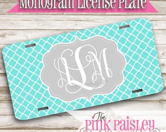 Monogram License Plate | Custom License Plate | Personalized Car Tag