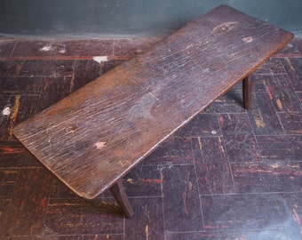 Antique Primitive Natural Wooden Bench Seat