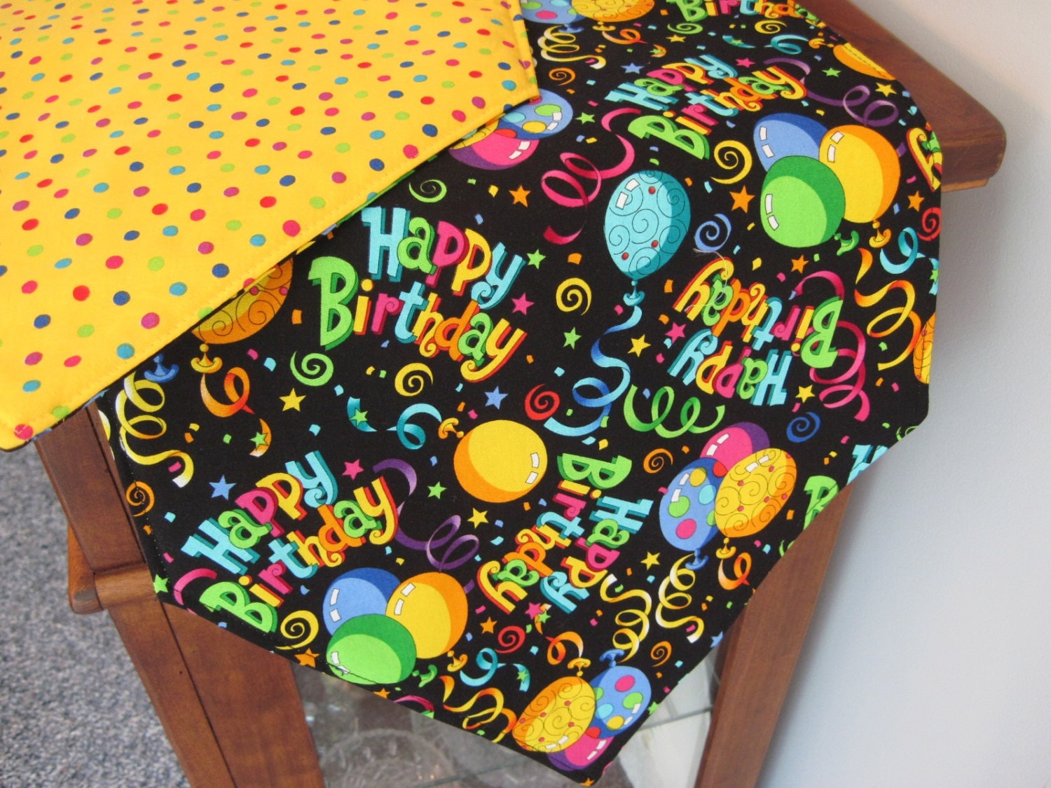 Birthday Party Table Runner 54 Reversible Birthday Table