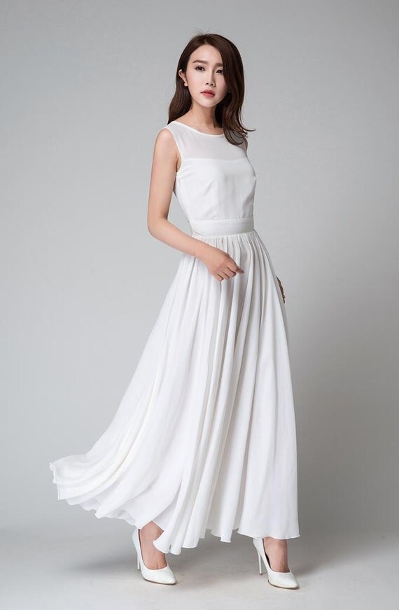white chiffon gown styles