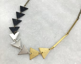 Mixed Metal Triangle Necklace | N21620