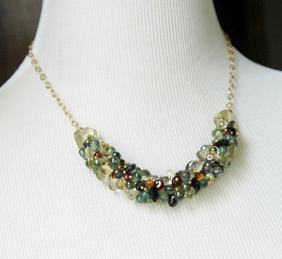 Hamilton Gemstone Cluster Necklace