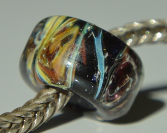 SALE - Unique Handmade Lampwork Glass European Charm Bead - SRA - Fits all charm bracelets - Silver Core Options