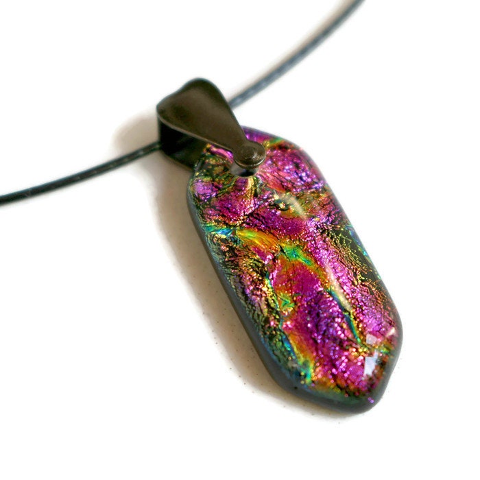 Dichroic Pendant Fused Glass Pendant Petite Dichoric