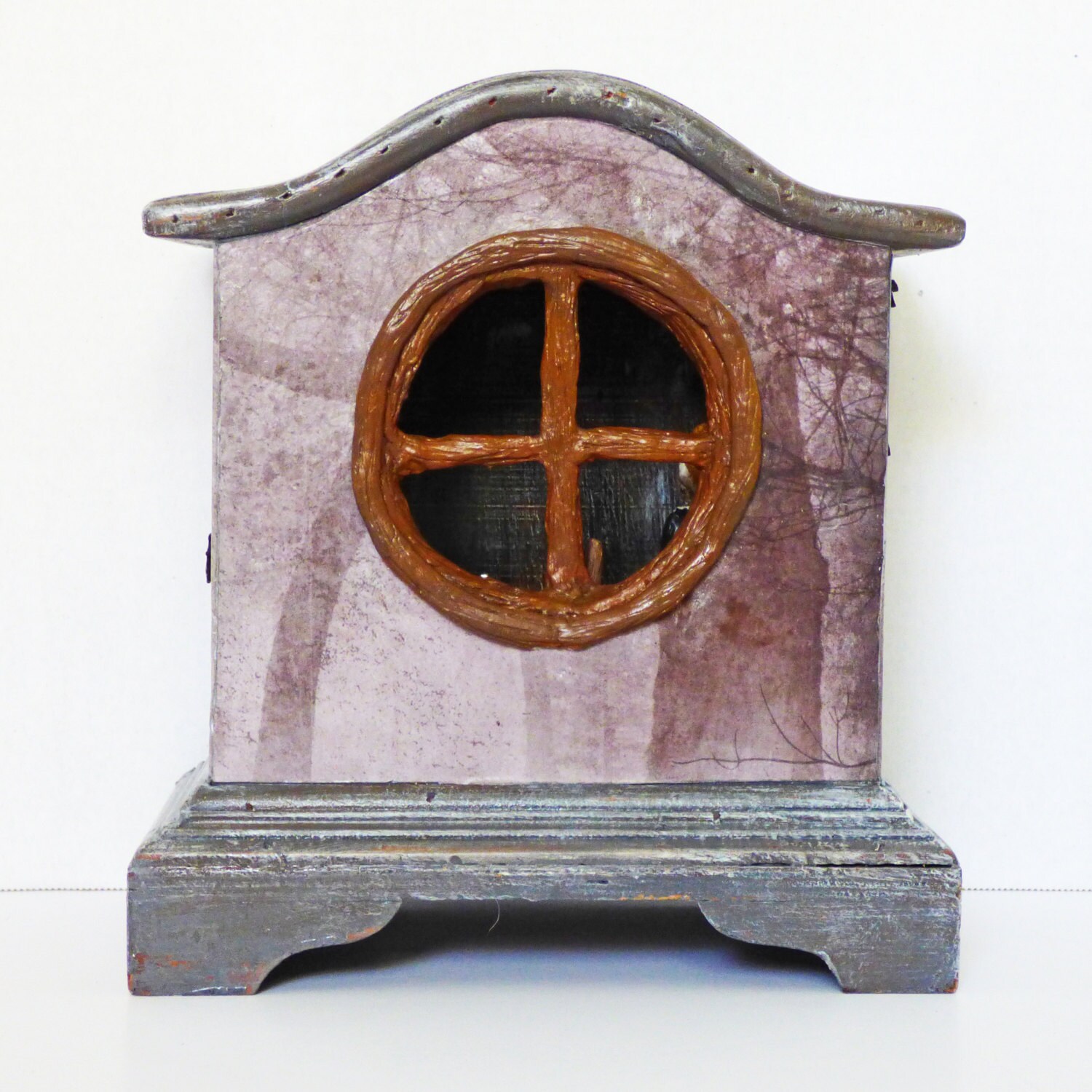 Gothic Shadow Box Art Skeleton Diorama Clock by NacreousAlchemy