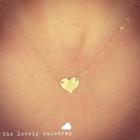 NEW Gold Little Heart Necklace Small Dainty Heart Charm