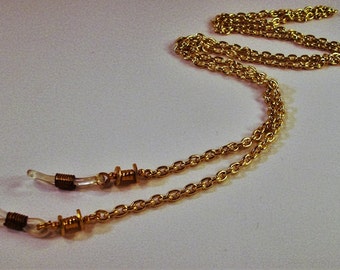 Gold chain with metal beads eye lanyard and adjustable eye grips