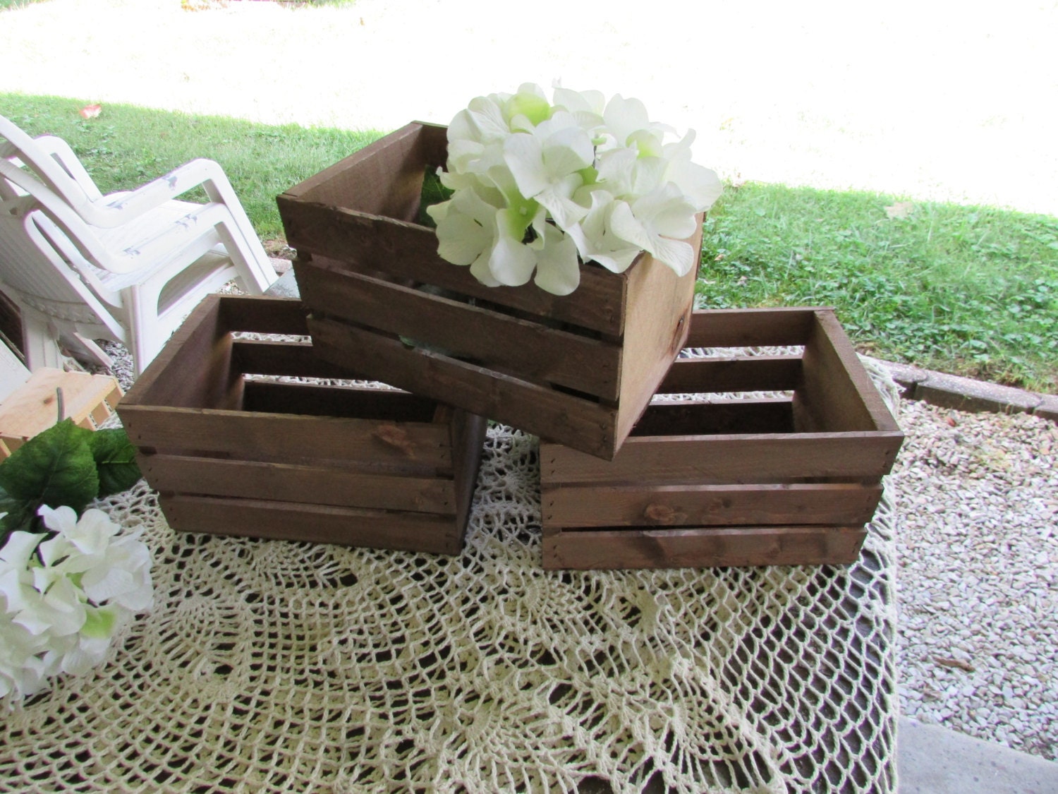 Wood Crates rustic wedding reception decorations by primitivearts