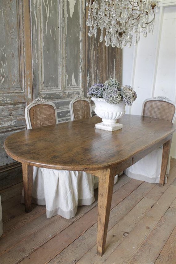 Antique French Oak Dining Table by FullBloomCottage on Etsy