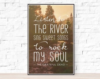 Grateful Dead Lyrics Quote Poster - Brokedown Palace