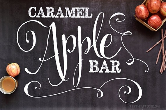 Chalkboard Caramel Apple Bar Collection INSTANT DOWNLOAD