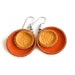 Orange and tangerine leather circle earrings SALE