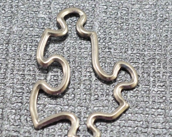 Sterling silver puzzle piece link, 25x19.1mm - #1962