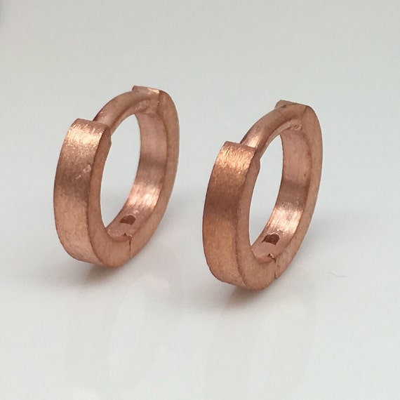14 gauge hoop earrings 14G rose gold hoop by 360JewelsElite