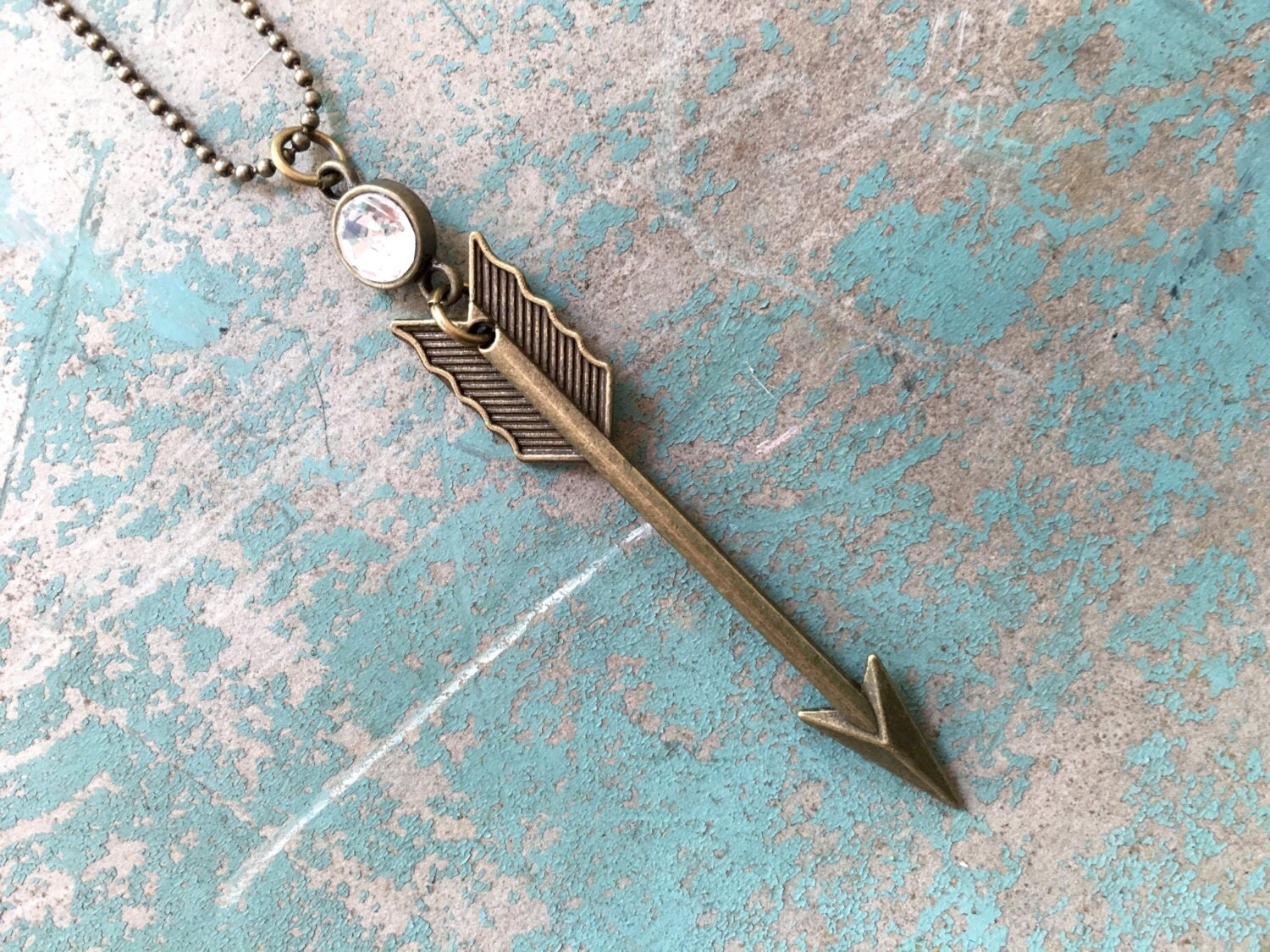 Antique Bronze Arrow Handmade Necklace by LillyanLou on Etsy