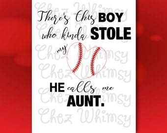 Baseball SVG, There's This Boy SVG, Baseball Heart Design, Boy that Stole My Heart Design, Baseball Aunt, Baseball Heart Svg