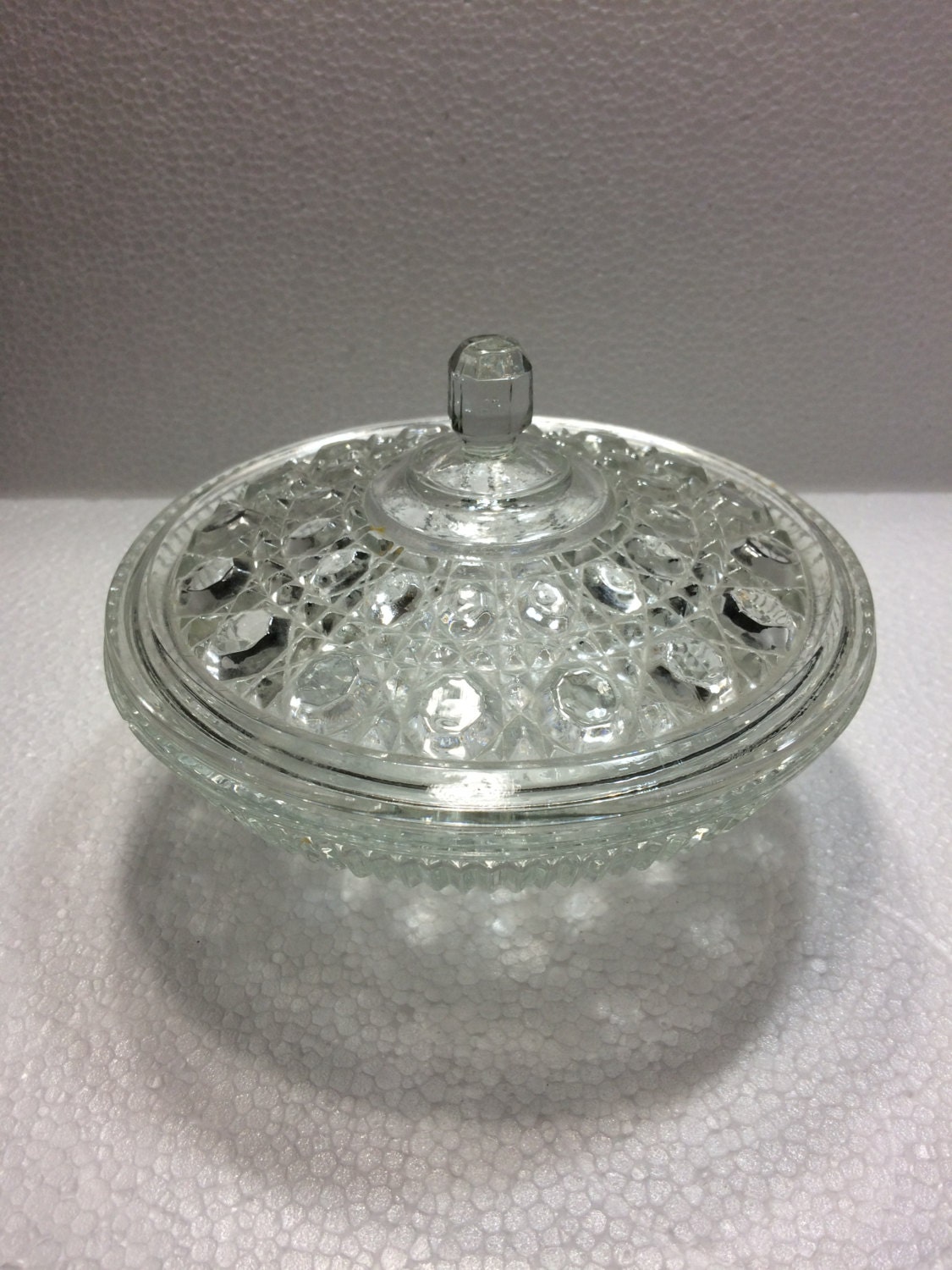 Vintage Crystal Serving Bowl with Lid Haute Juice