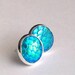 Bright Blue Mermaid, Dragon Scale Silver Post Earrings