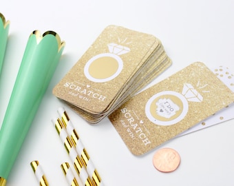 NEW! 24 Scratch-off Cards // Bridal Shower Game, Party Game, Bridal Shower Activity, Bachelorette Party Games // Gold Glitter