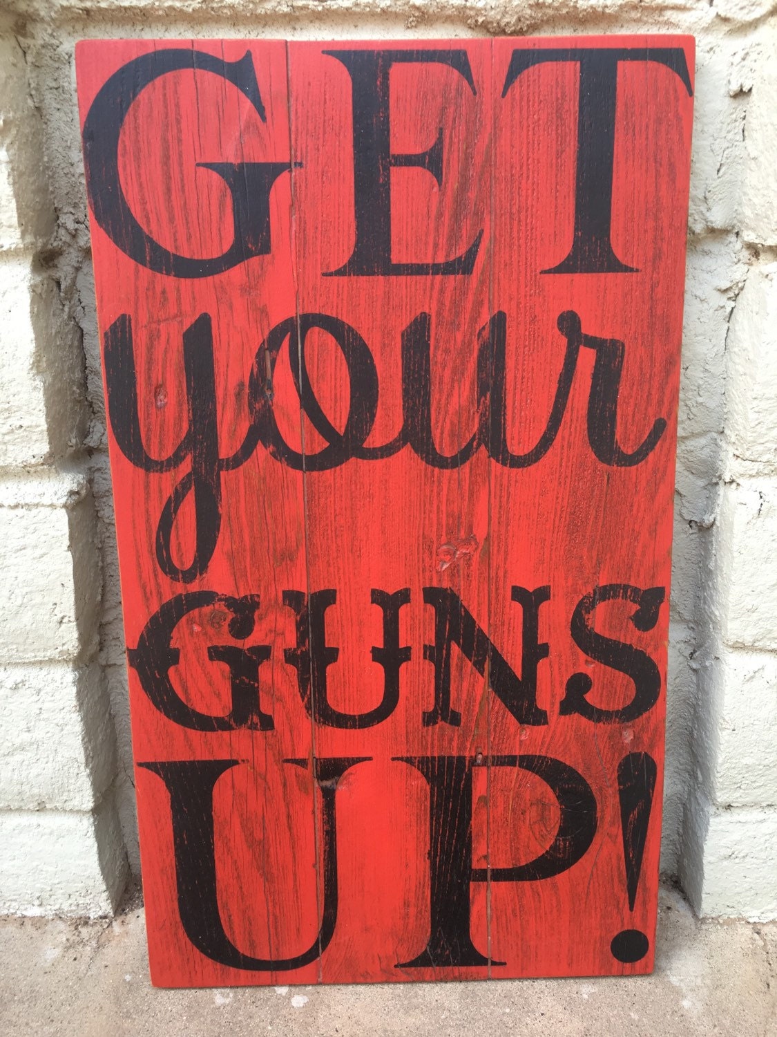 Texas Tech Sign Get your guns up Salvage wood sign custom