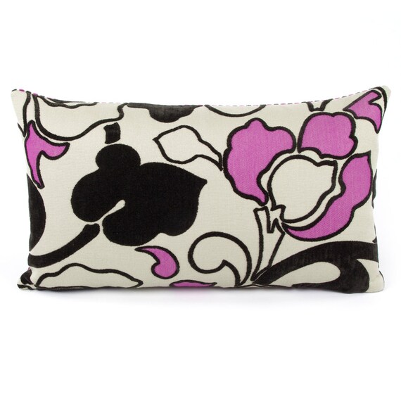 Pink and Brown Throw Pillow Cover Floral by
