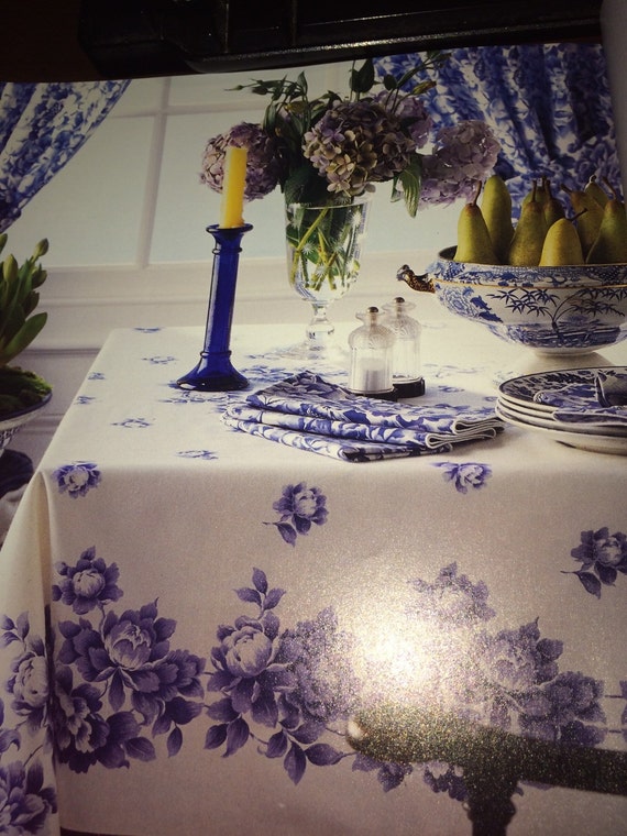 Awesome vintage Laura Ashley Palace Garden tablecloth with six