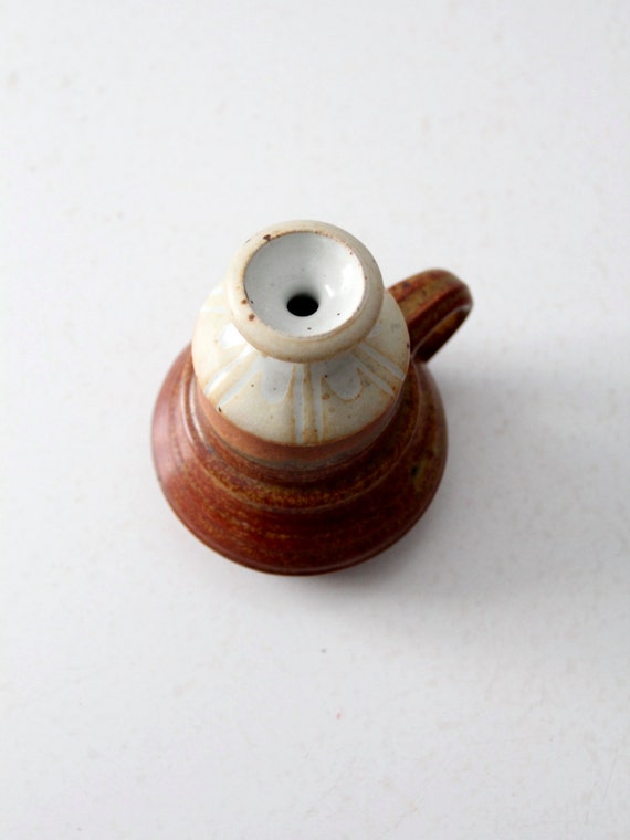 Piatt studio pottery oil lamp vintage ceramic candle