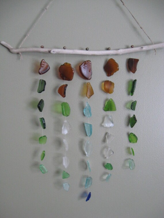 SIMPLE BEACH GLASS Mobile Sea Glass Mobile Sun Catcher Cottage
