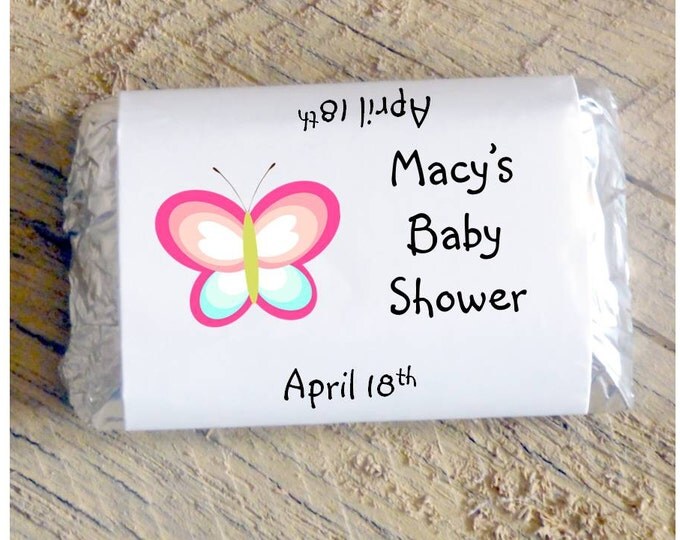 Butterfly Mini Candy Bar Wrappers for 1st 2nd 3rd 4th Birthday Party ~ Baby Shower Favors ~ Baby Sprinkle