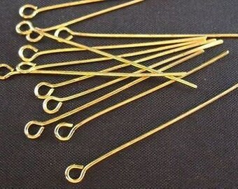 20mm Gold Plated Eye Pins-100 PCS.