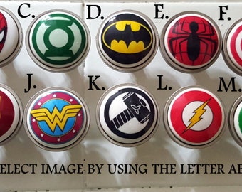 Superhero knobs / Bedroom Dresser Knob / Nursery Drawer Knobs / Super hero Ceramic knobs / Superhero Cabinet Knobs Pull Handle Hardware