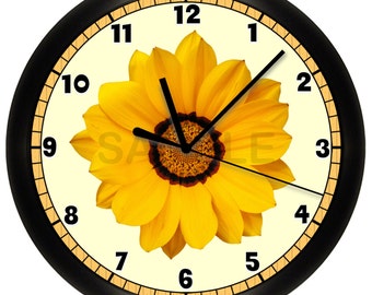 Yellow Daisy Flower Wall Clock