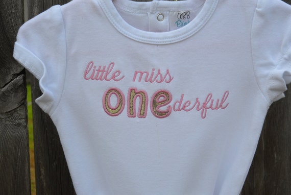 Little Miss ONEderful Birthday Shirt or Onesie/Satin Lace and