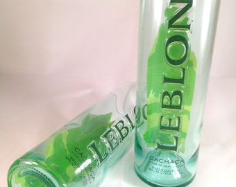 Leblon Brazilian Rum Recycled Bottle Glasses - Set of 2