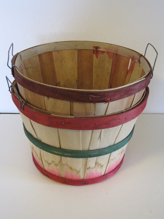 Vintage Wooden Half Bushel Baskets 2 by HeartlandVintageShop