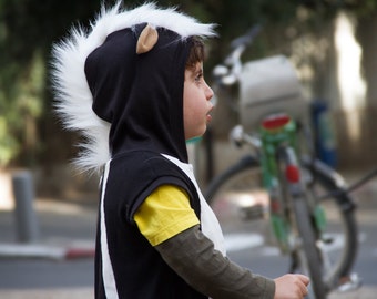 Skunk playsuit / summer costume / baby halloween costume / kids costume/ Halloween Costume for Boys or Girls, Toddler Costume