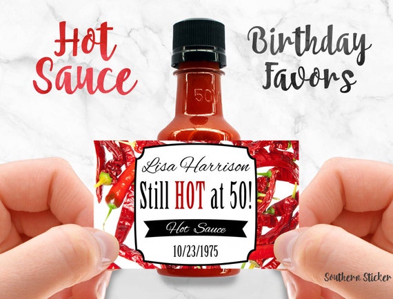 Custom Hot Sauce Favors Personalized Labels &amp; Empty 50 mL