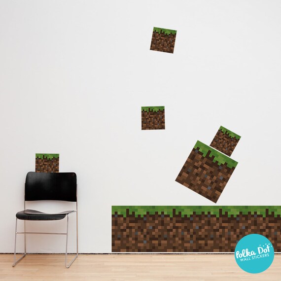 Pixel Ground Block Wall Decal PRN011 by PolkaDotWallStickers