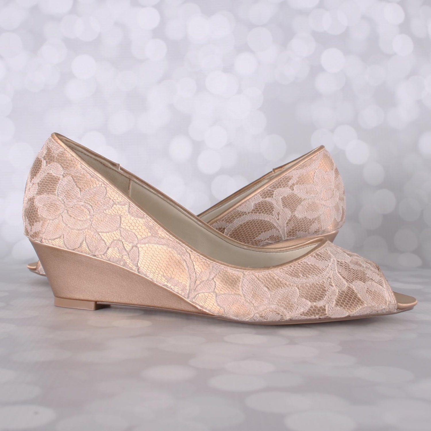 vintage wedding shoes champagne