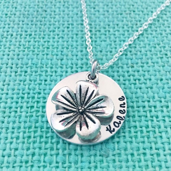 Custom Hawaiian Pendant Necklace Hand Stamped by by Eight9Designs