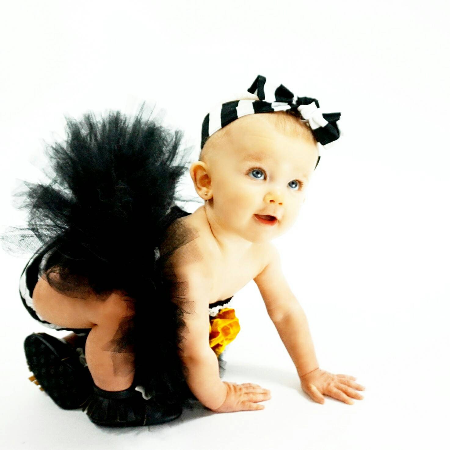 Black tulle skirt baby tutu skirt baby tutu by katemaedesigns