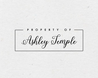 Property of Stamp. Wood Mounted or Self-Inking Rubber Stamp. Style #5. Gift for Kids. Personalized Library Stamp. Bookplate Stamper.
