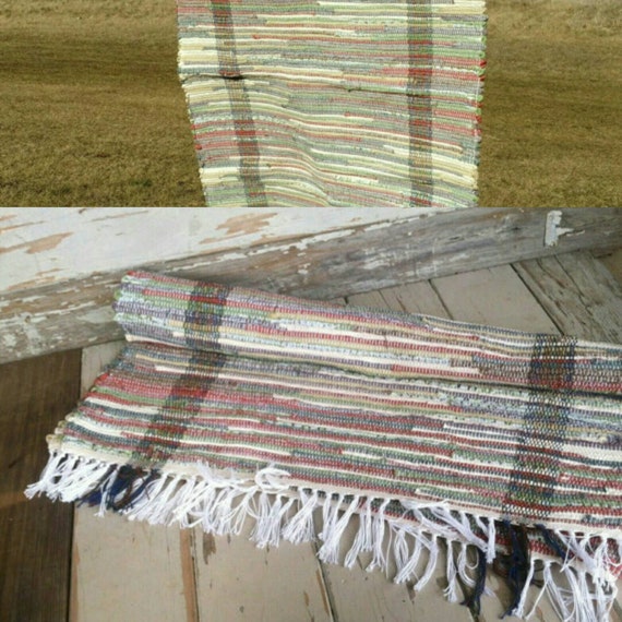 Amish Handmade Rag Rug Happy Bright Area Nursery Throw