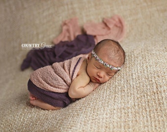 Newborn Halo ...Petite Lavender and Pink Flower Halo...Halo Headband...Photography Prop...Baby Girl Halo...Floral Halo...Newborn