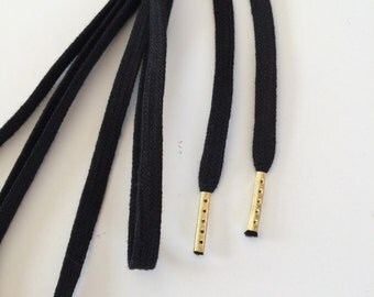 Corset Lace - Black - 5 yard length with brass aglets