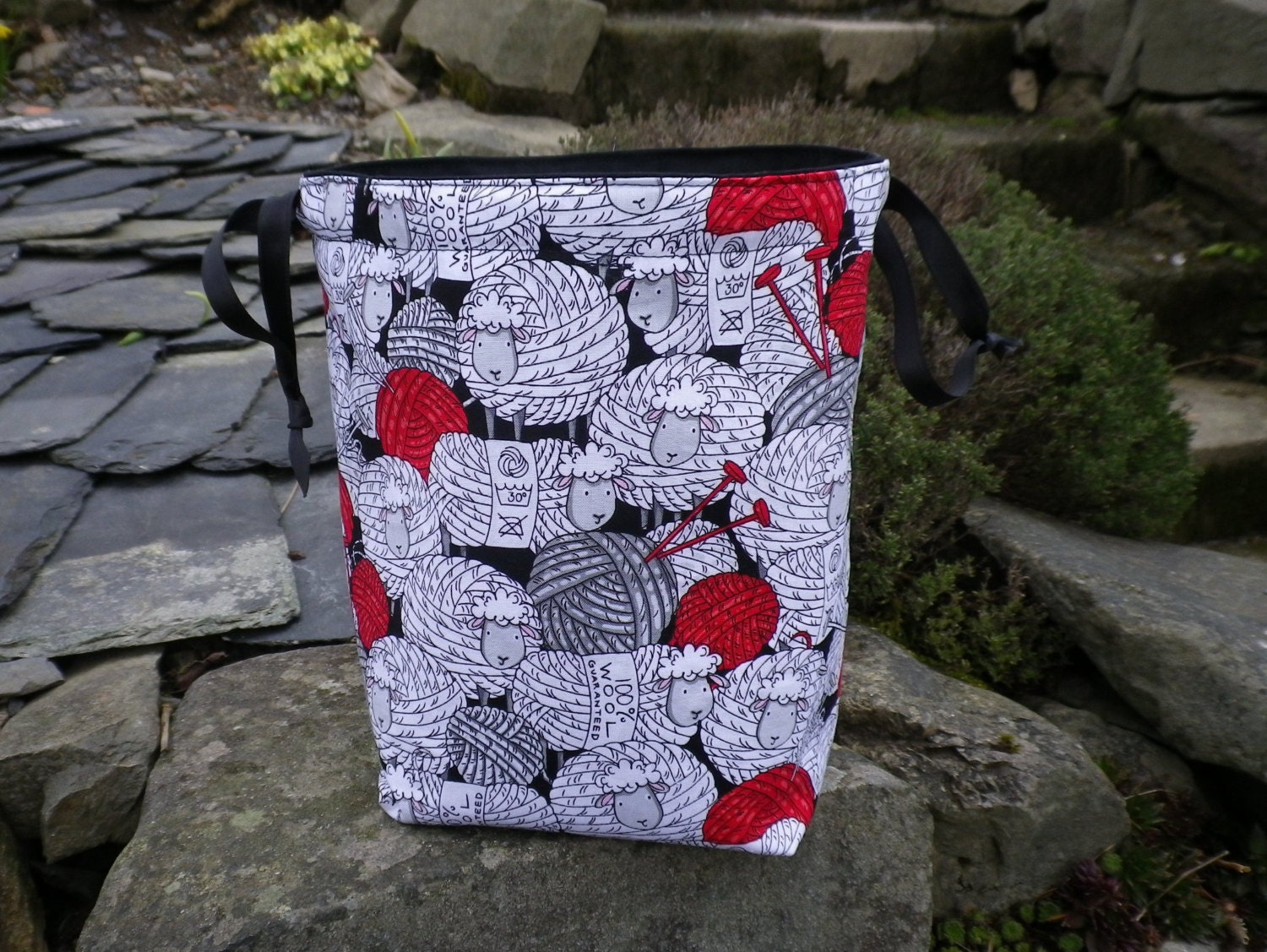 Sock Sack. Two at a Time sock knitting bag. Deluxe Project Bag