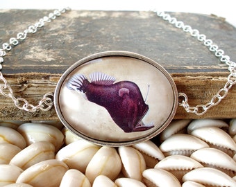 Deep Sea Angler Fish Necklace in Silver