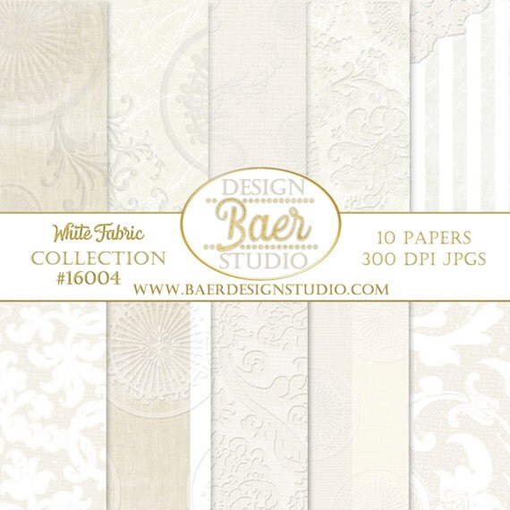 Digital Scrapbook PaperWhite Digital Paper White Fabric