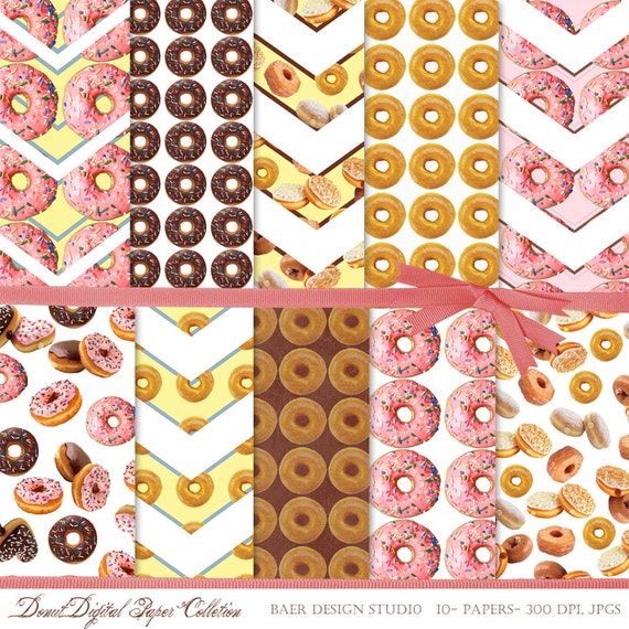 Download Items similar to Digital Paper Sale, Digital Paper Donut, Doughnut Digital Paper Pack, Donut ...