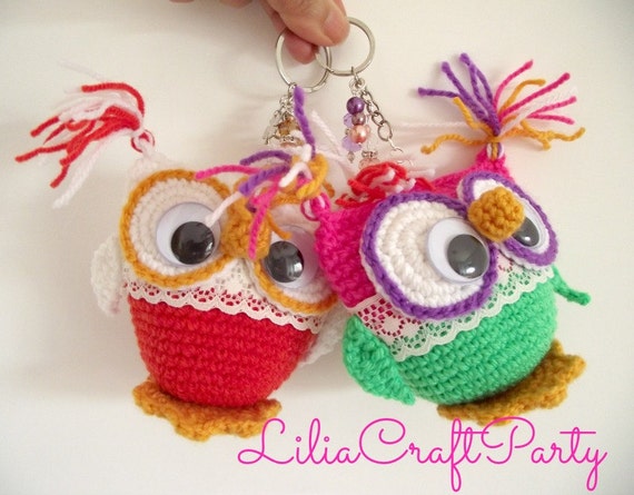 CROCHET PATTERN OWL Amigurumi Owl Key Chain Amigurumi Toy pdf